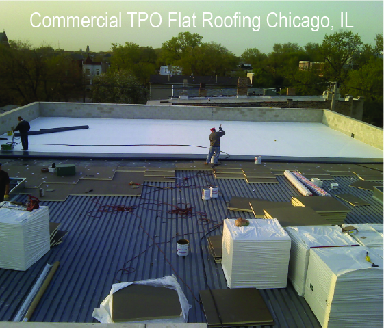 TPO Commercial Flat Roof in progress
