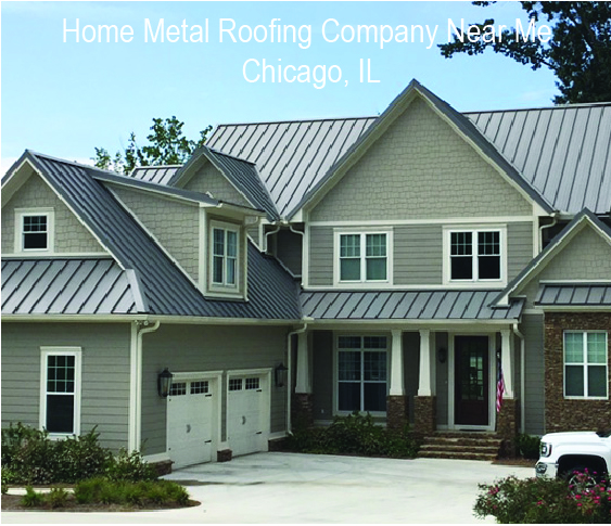 grey standing seam metal roof for residential home